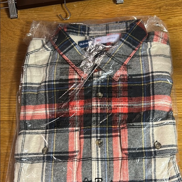 Old Navy Men's Plaid Shirt - Red and Blue - Picture 1 of 1